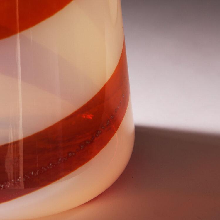 A Spiral Orange and White Murano Glass Vase