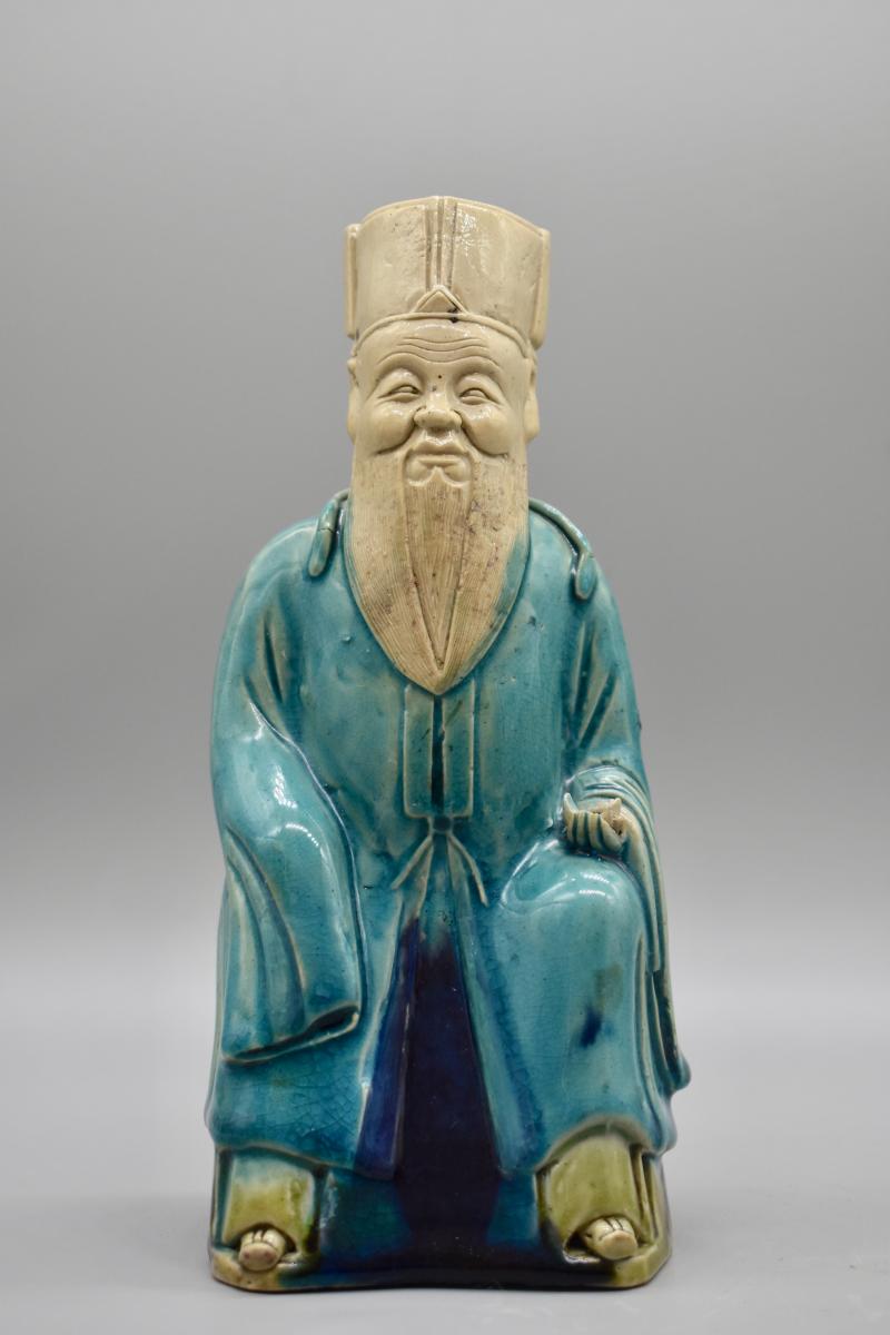 Biscuit Porcelain Chinese Official, Kangxi Period (1662- 1722)