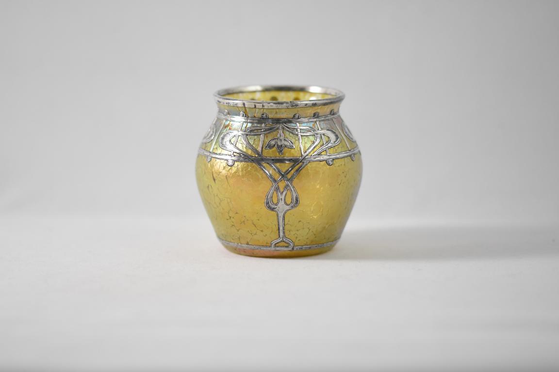 Art Nouveau Loetz silver overlay vase