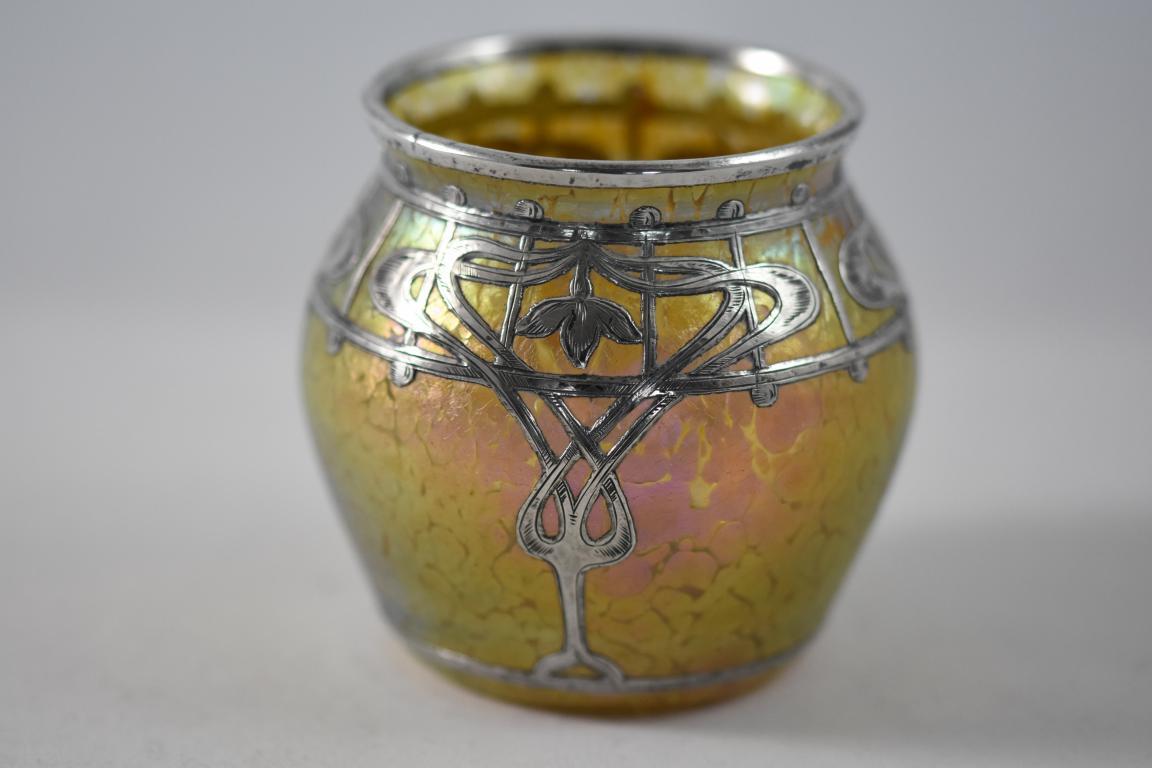 Art Nouveau Loetz silver overlay vase