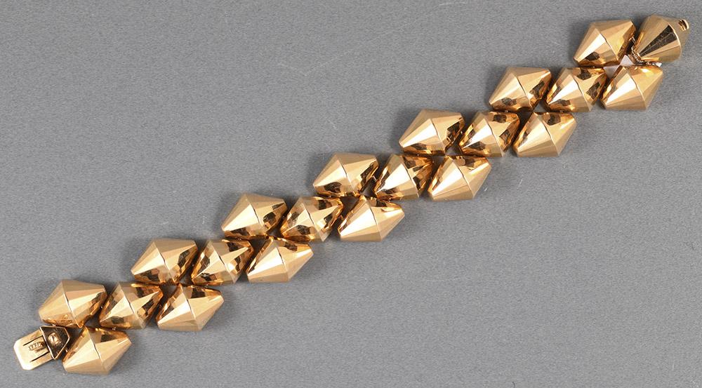 18ct Gold 1950s Stylistic Bracelet