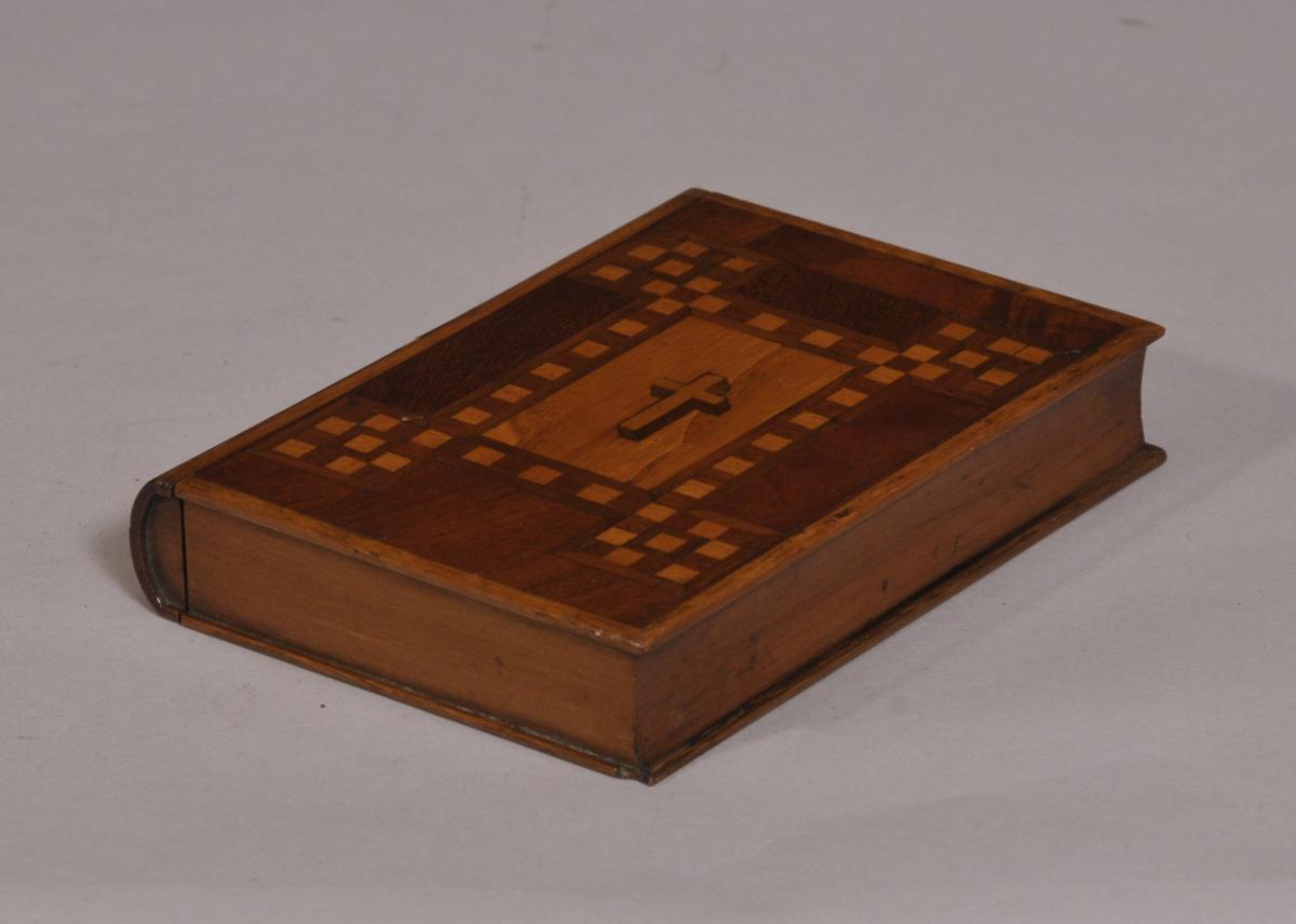 S/3771 Antique Treen 19th Century Mahogany Book Box