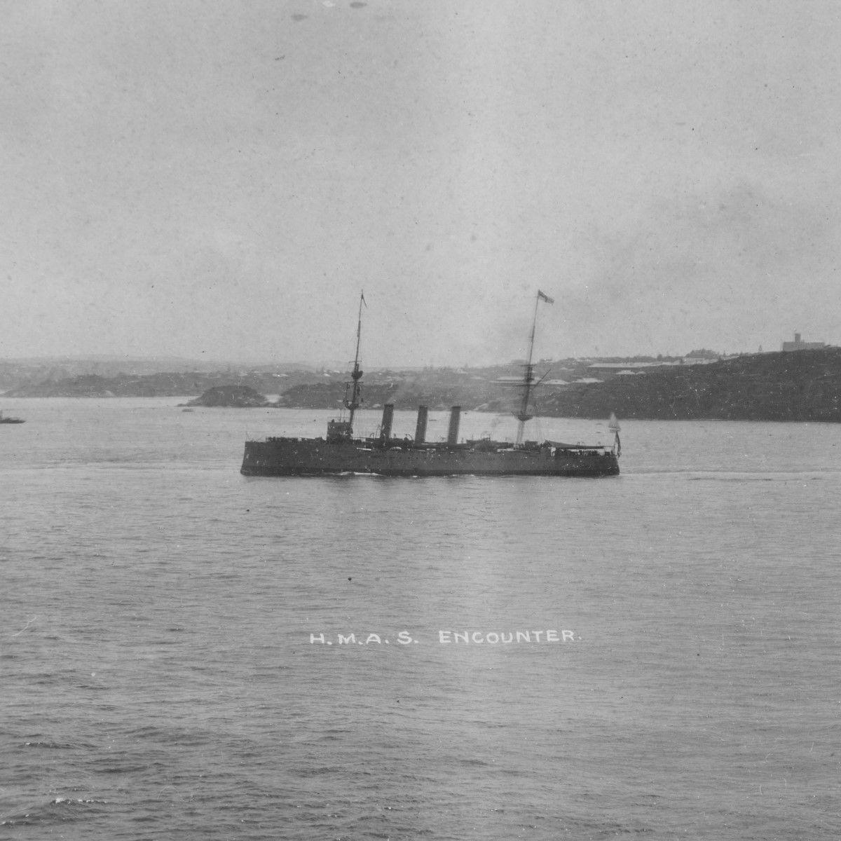 A panoramic framed photograph of the arrival of the Australian fleet in Sydney, 4th October 1913