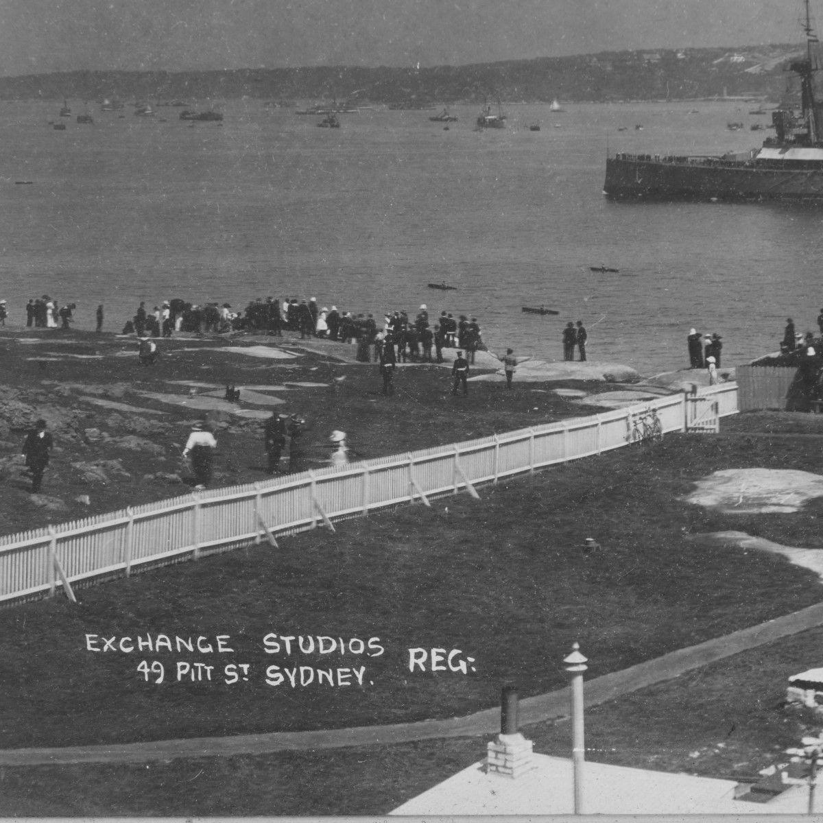 A panoramic framed photograph of the arrival of the Australian fleet in Sydney, 4th October 1913