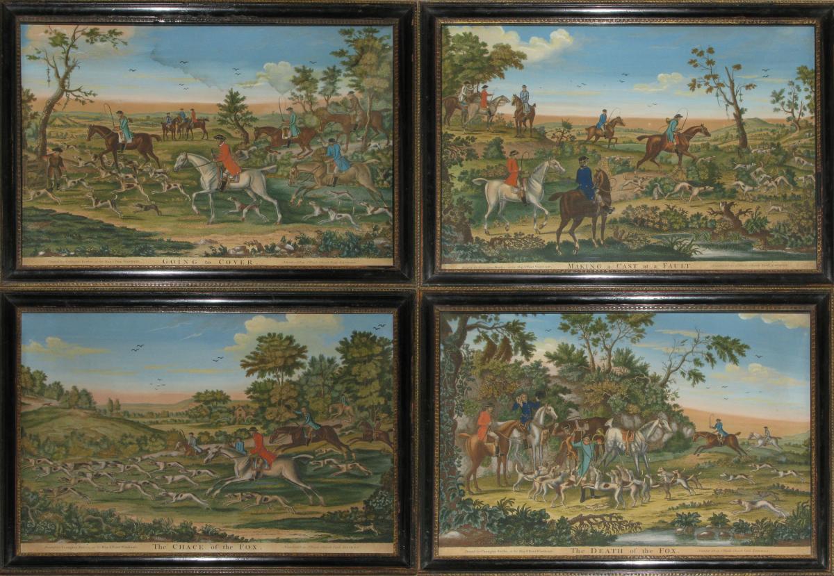 Carington Bowles: a set of four Fox Hunting Scenes c.1775
