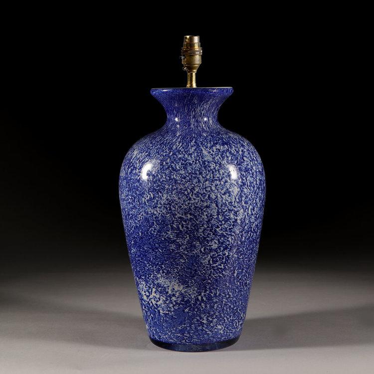 A Blue and White Murano Glass Vase