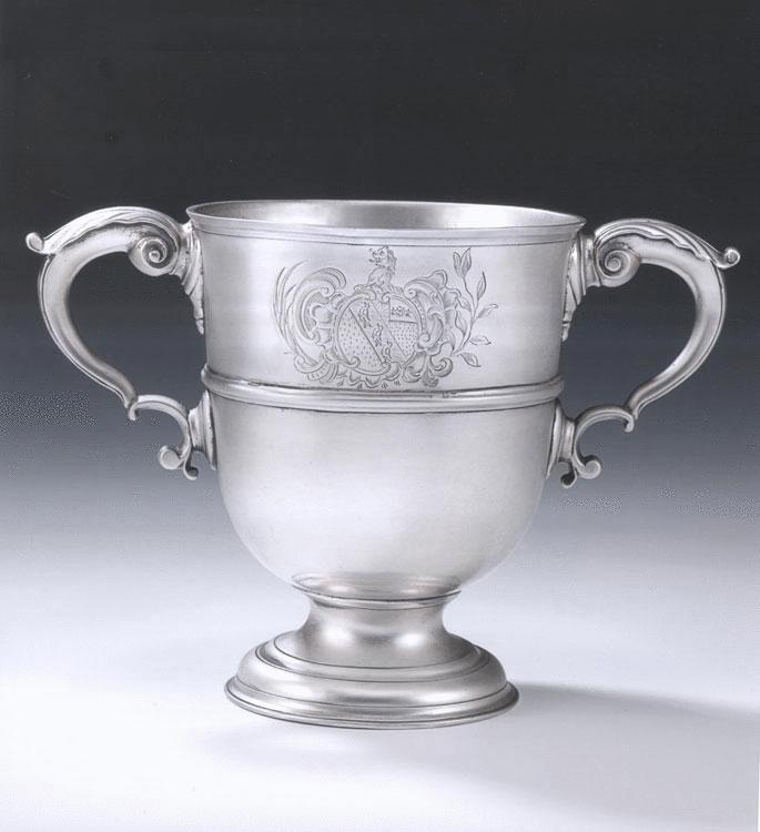 A George II Two Handled Cup made in Dublin circa 1745 by Samuel Walker