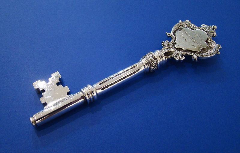 A Large Edwardian Silver Key