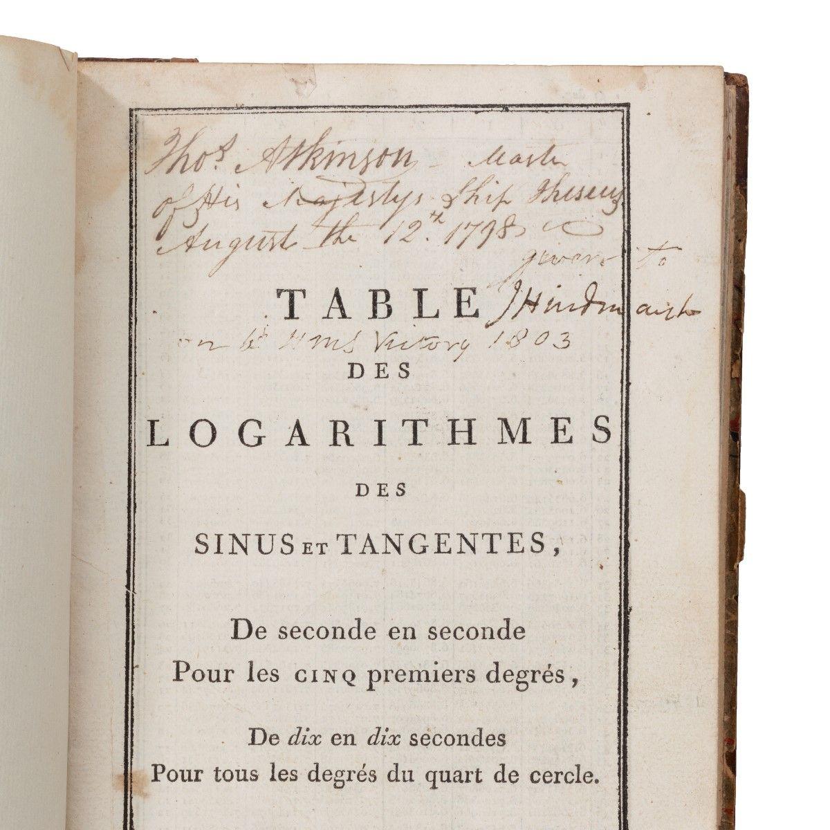 Master Thomas Atkinson’s captured French Log Tables, 1798