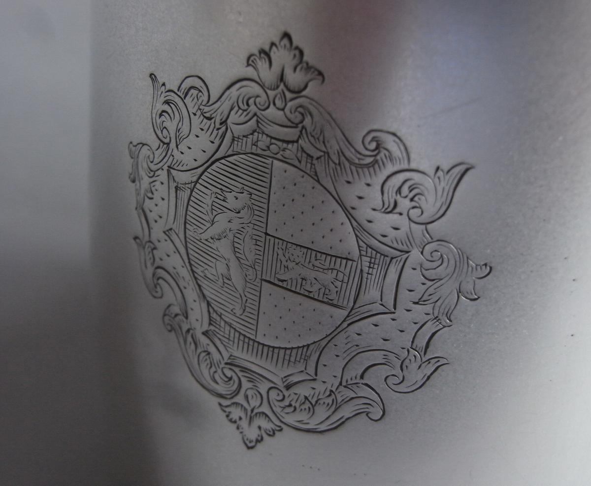 A very fine George I Pint Mug made in London in 1721 by Thomas Folkingham
