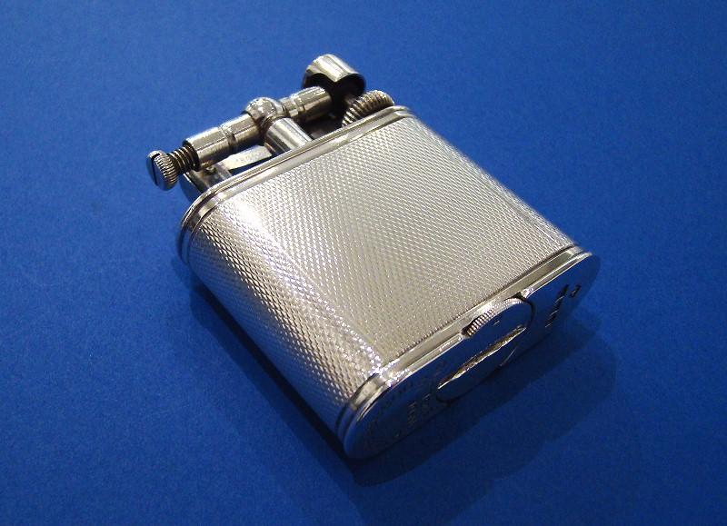 Silver Engine-Turned Pocket Petrol Lighter