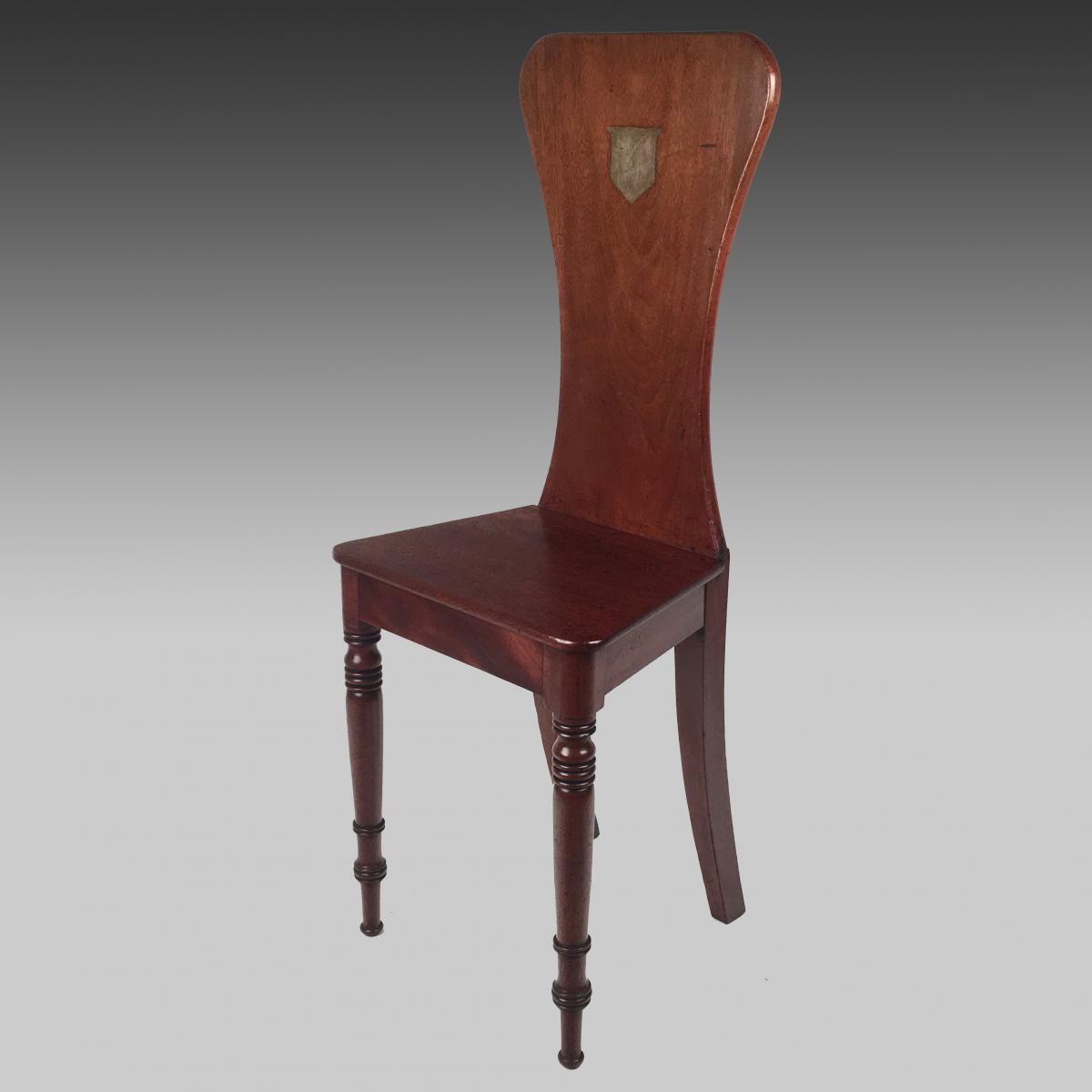Antique Georgian mahogany scabello hall chair