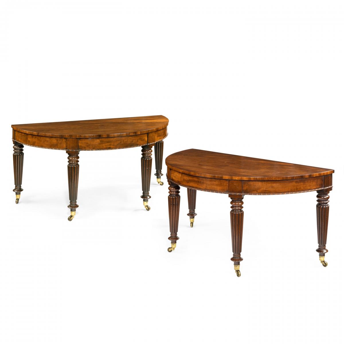 Early Victorian mahogany console tables attributed to Gillows