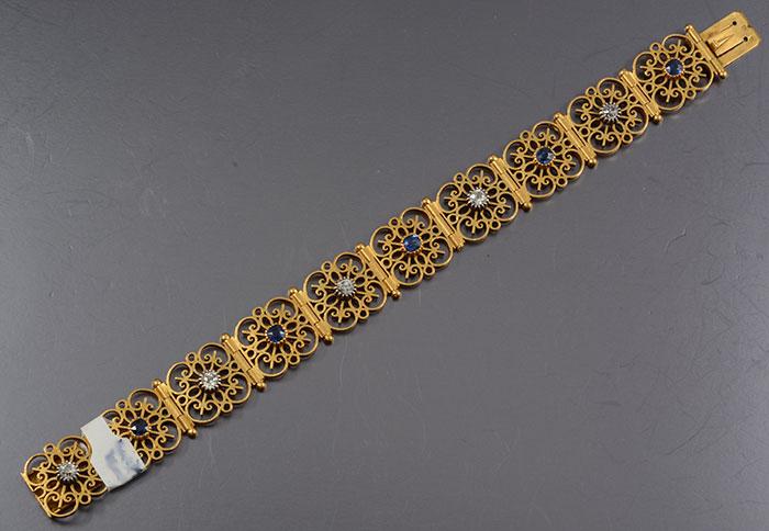 18ct sapphire and diamond Edwardian bracelet