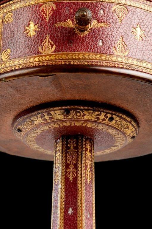 A Tooled-leather Lamp Table