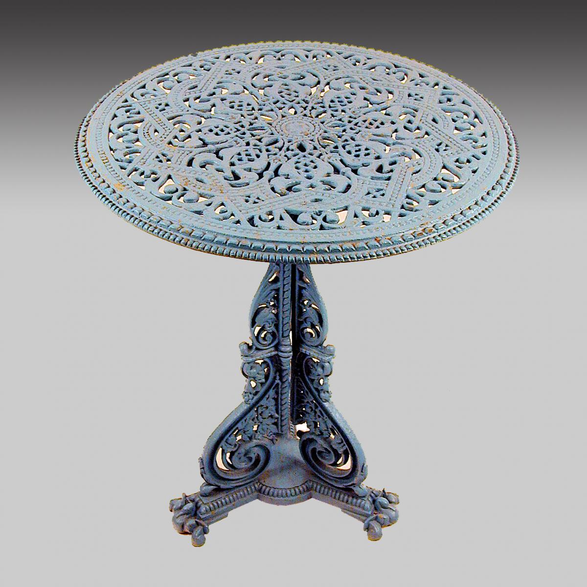Aesthetic Movement cast iron table after a design by Christopher Dresser