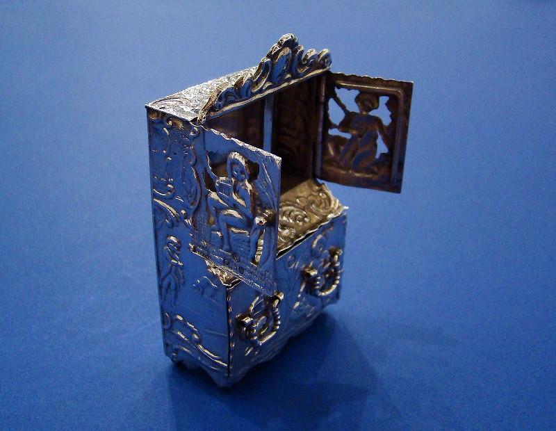 Dutch Silver Miniature Bureaux Bookcase
