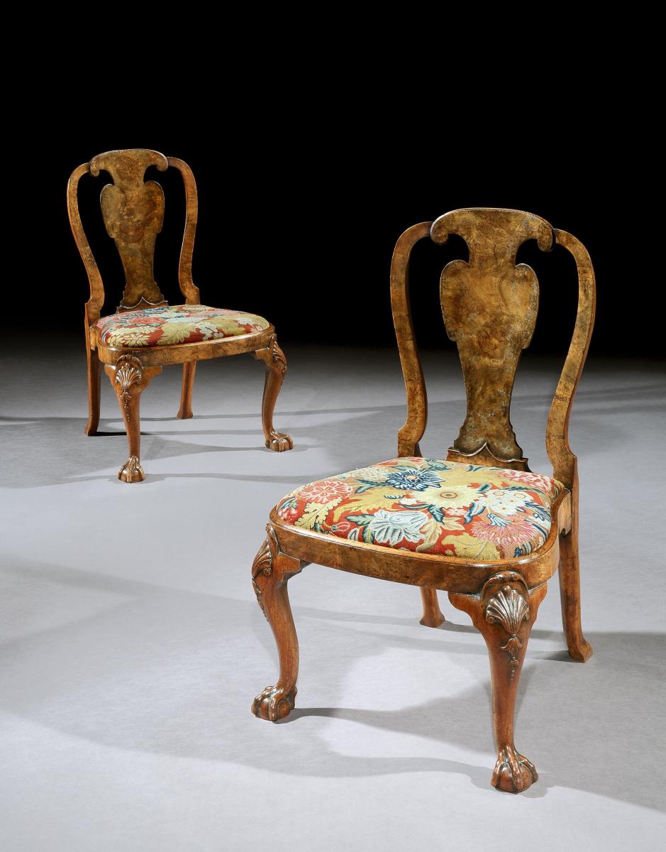 Giles Grendey: A Pair of George II Walnut Side Chairs