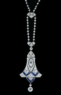Fine quality Art Deco diamond and sapphire pendant