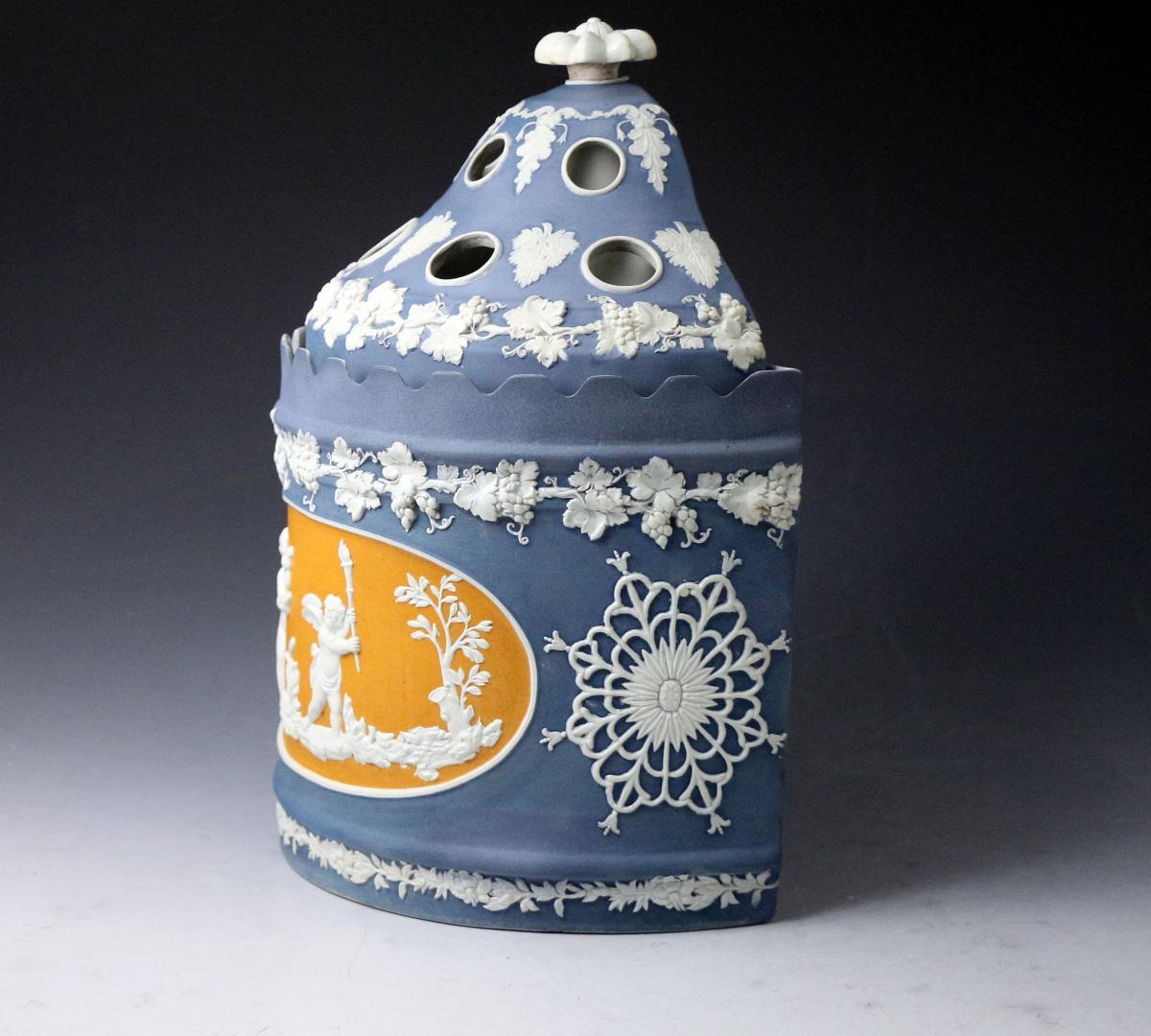 Felsparic jasperware Bough or Crocus Pots made by Daniel Steel Staffordshire England