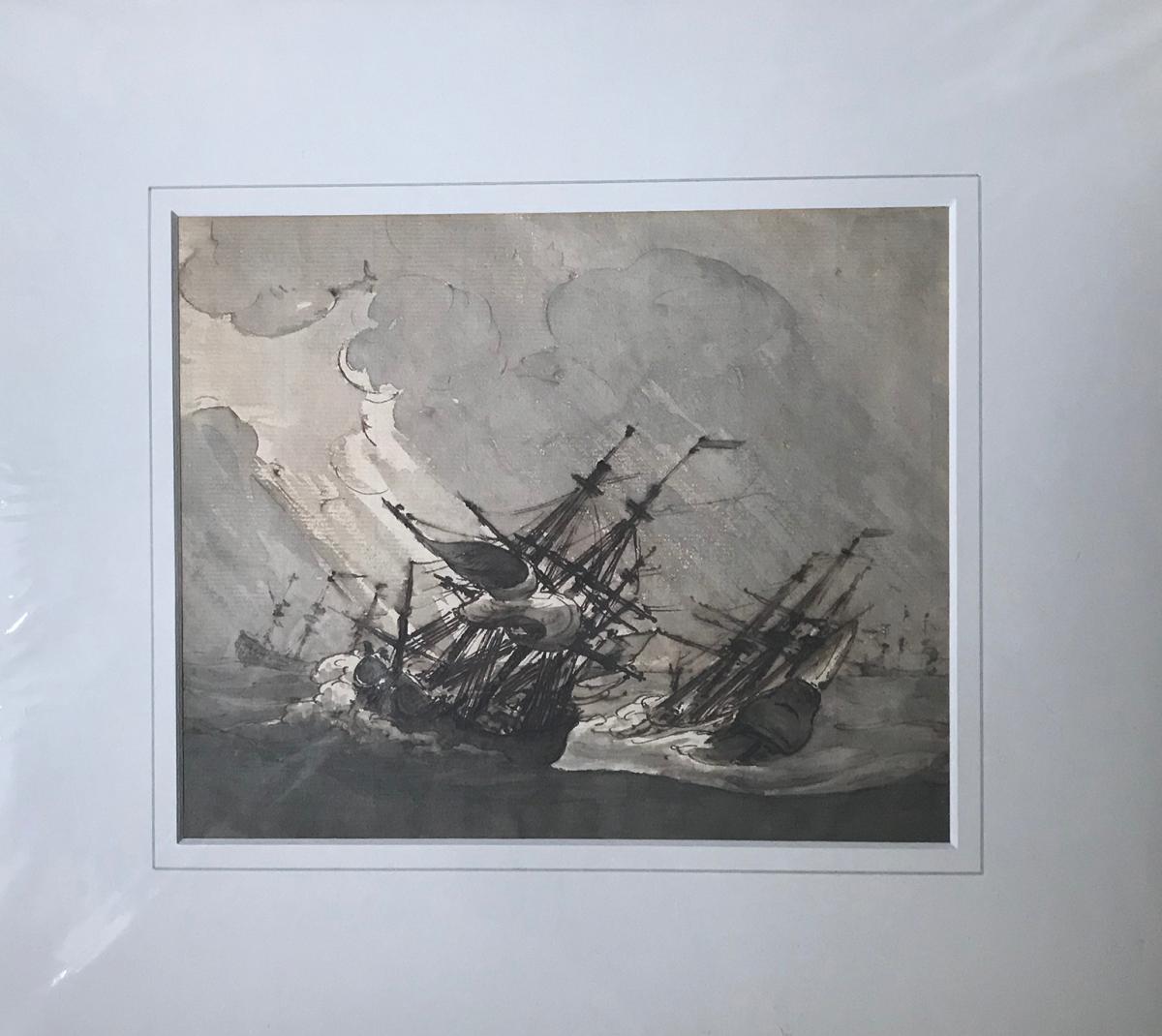 Two Three-Masters in High Seas, unknown artist (1804), follower of Willem Van de Velde