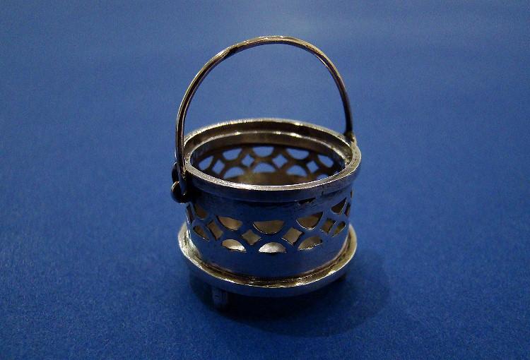 Dutch Silver Miniature Pierced Bucket