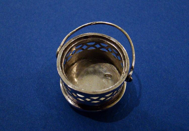 Dutch Silver Miniature Pierced Bucket