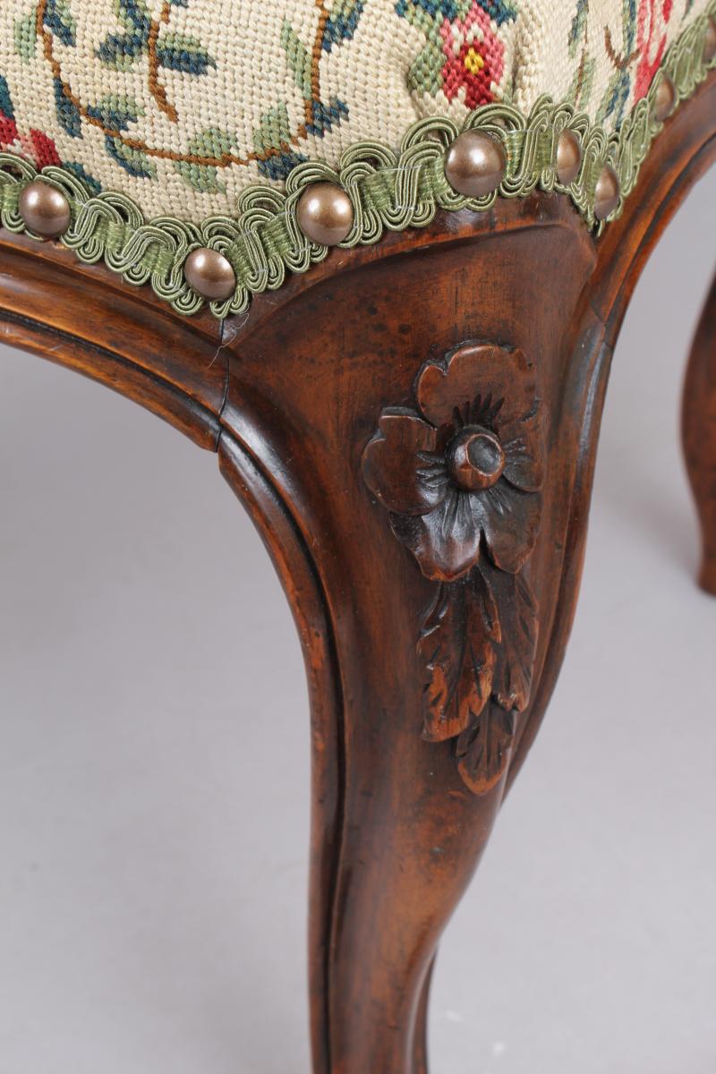Victorian mahogany stool in the French style
