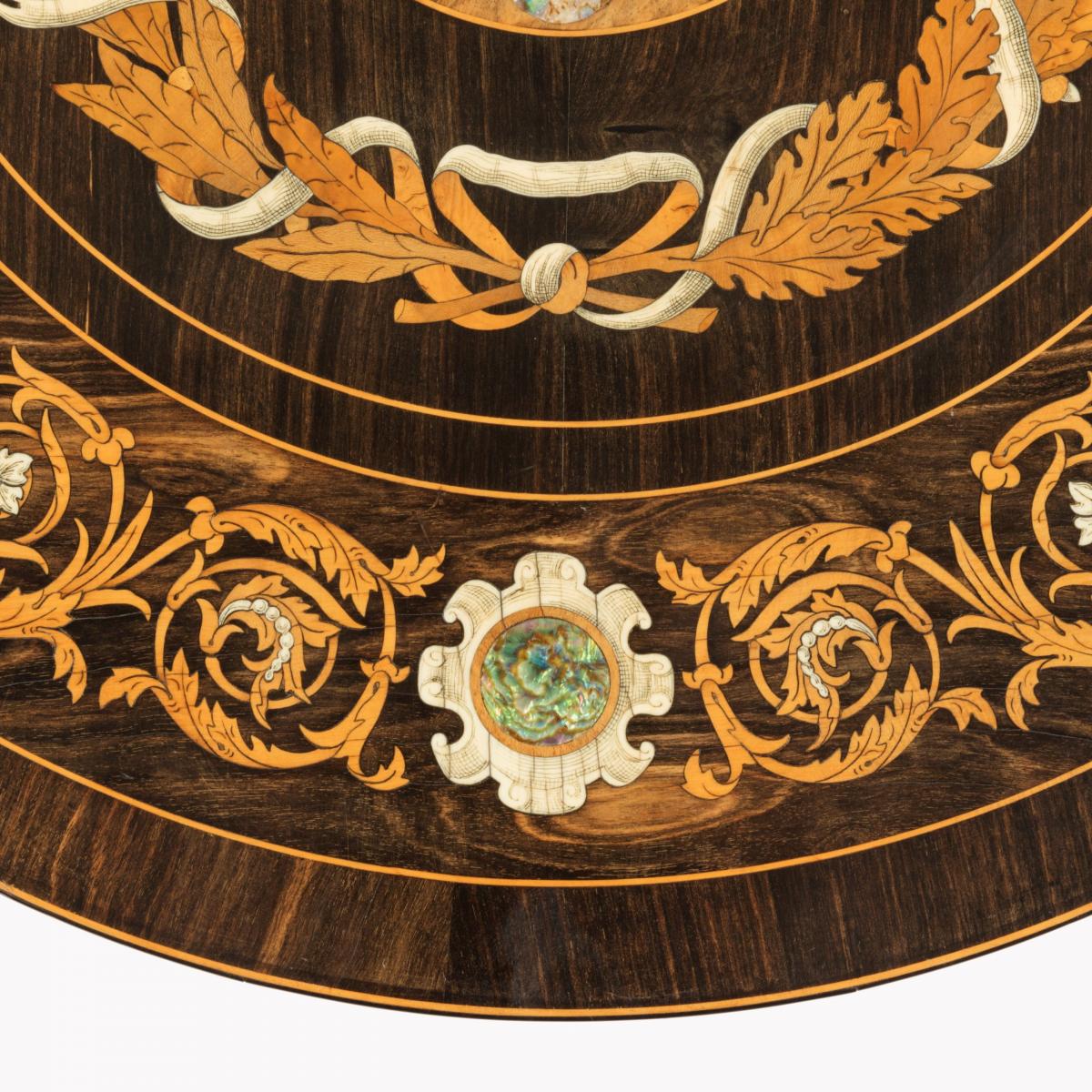 Decorative intarsia roundel in the Renaissance style