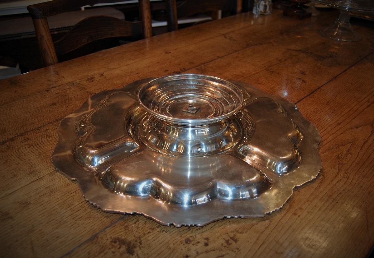 19th Century Silver on Copper Lazy Susan