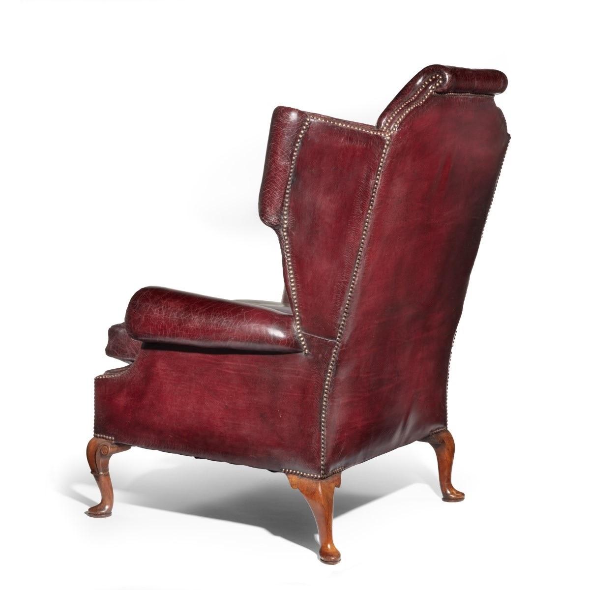 A Generous Leather Wing arm chair
