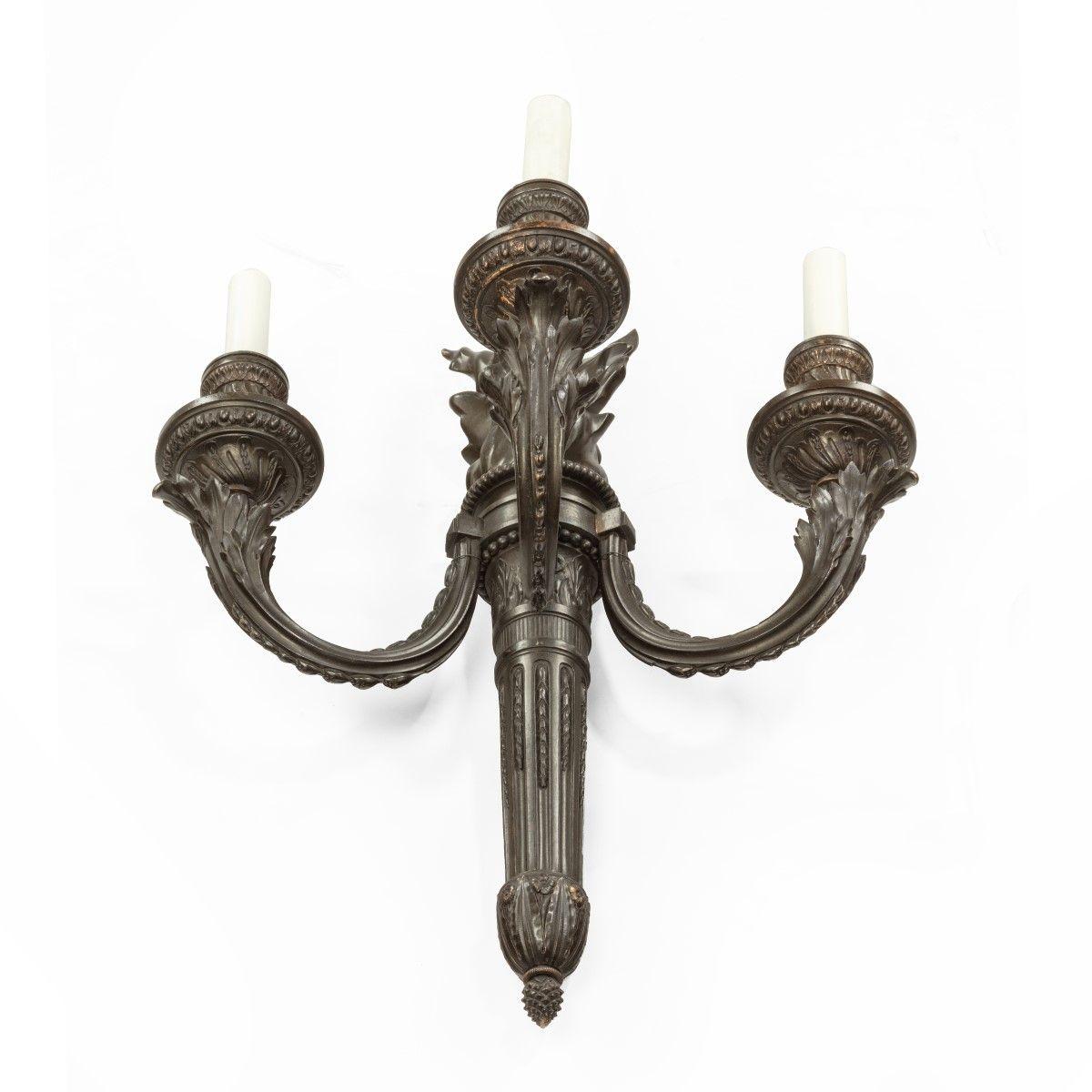 Pair of French bronze wall-lights