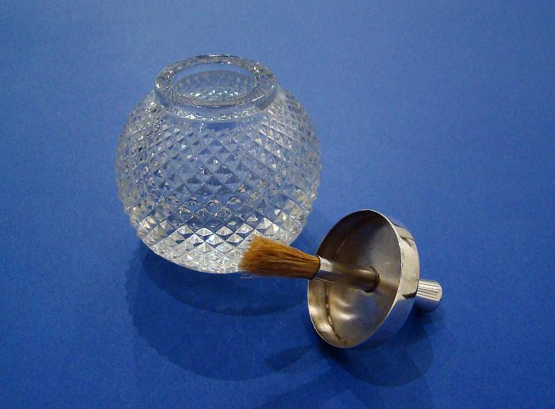 Edwardian Silver & Glass Gum/Glue or Stamp Moistener Pot