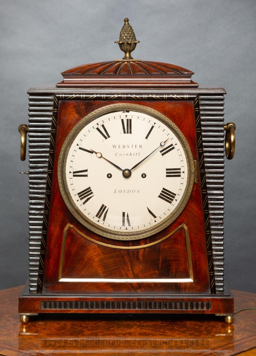 Regency Mahogany English Fusee Bracket Clock in the style of Thomas Hope by Webster, Cornhill, London