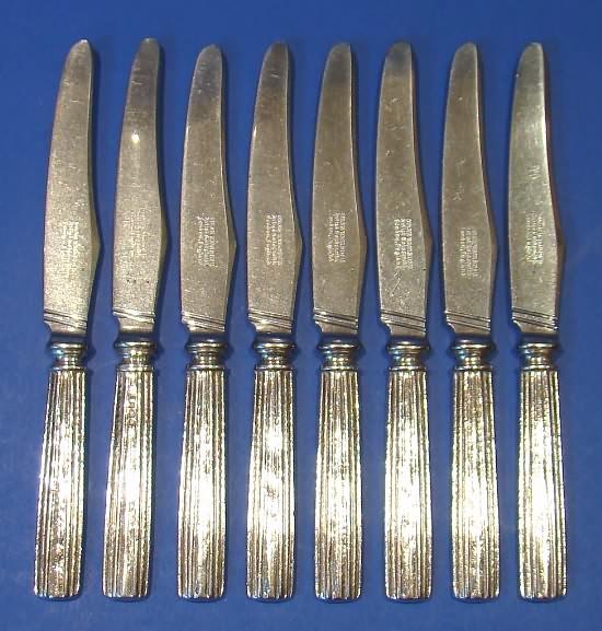 Set of 8 Silver & Steel Tea Knives