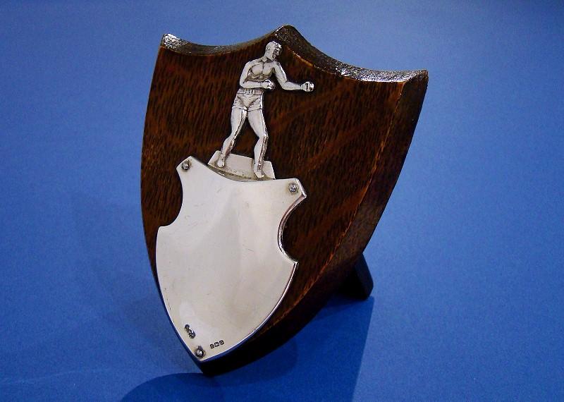 Silver and Oak Boxing Trophy