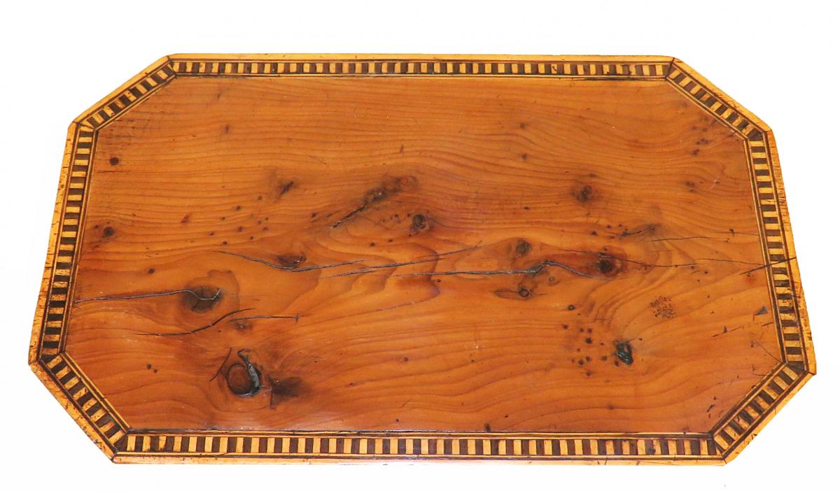 18th Century Georgian Yew Wood Octagonal Tea Caddy