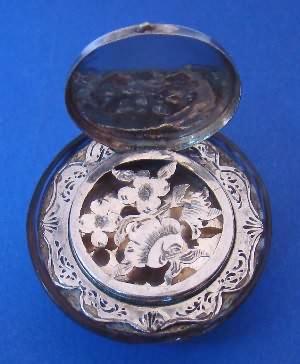 A Rare Victorian Silver & Glass Vinaigrette