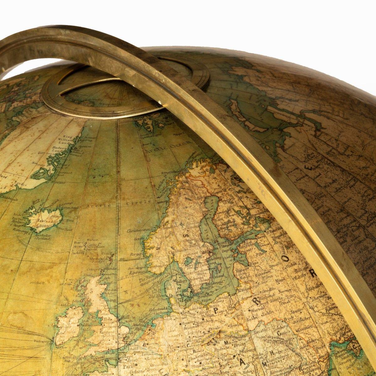 A 30 inch walnut terrestrial globe by W & AK Johnston of Edinburgh & London