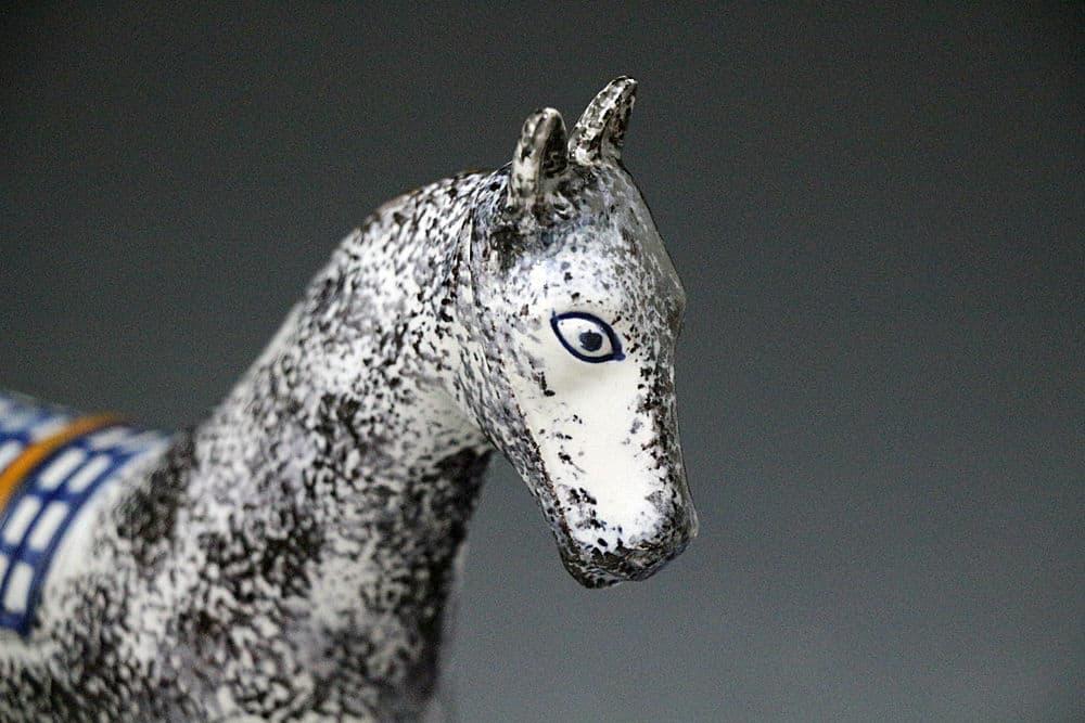 Pottery pearlware figure of a horse probably St. Anthony’s Pottery early 19th century