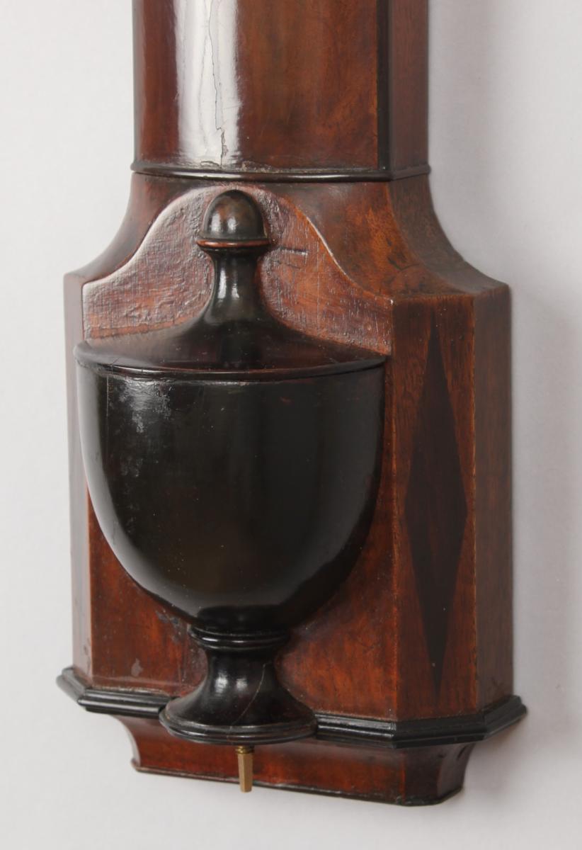 Fine early 19th century mahogany bow-fronted stick barometer by J. Smith