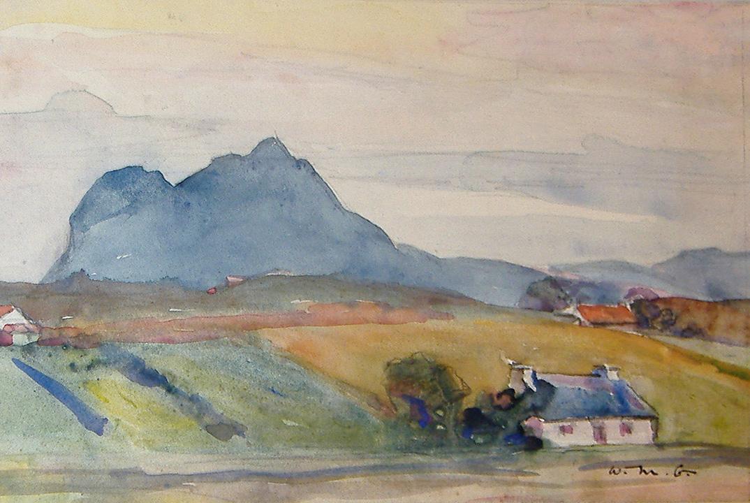 Suilven from Elphin, William Mervyn Glass R.S.A., P.S.S.A. (1885-1965)