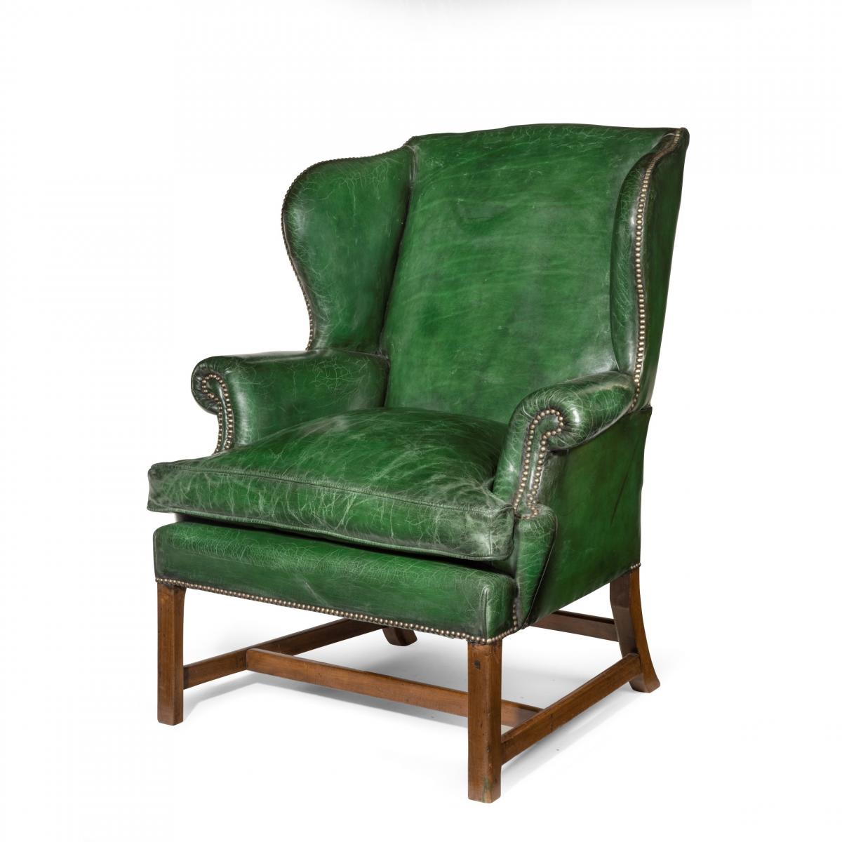 A Generous George III mahogany Wing Arm Chair