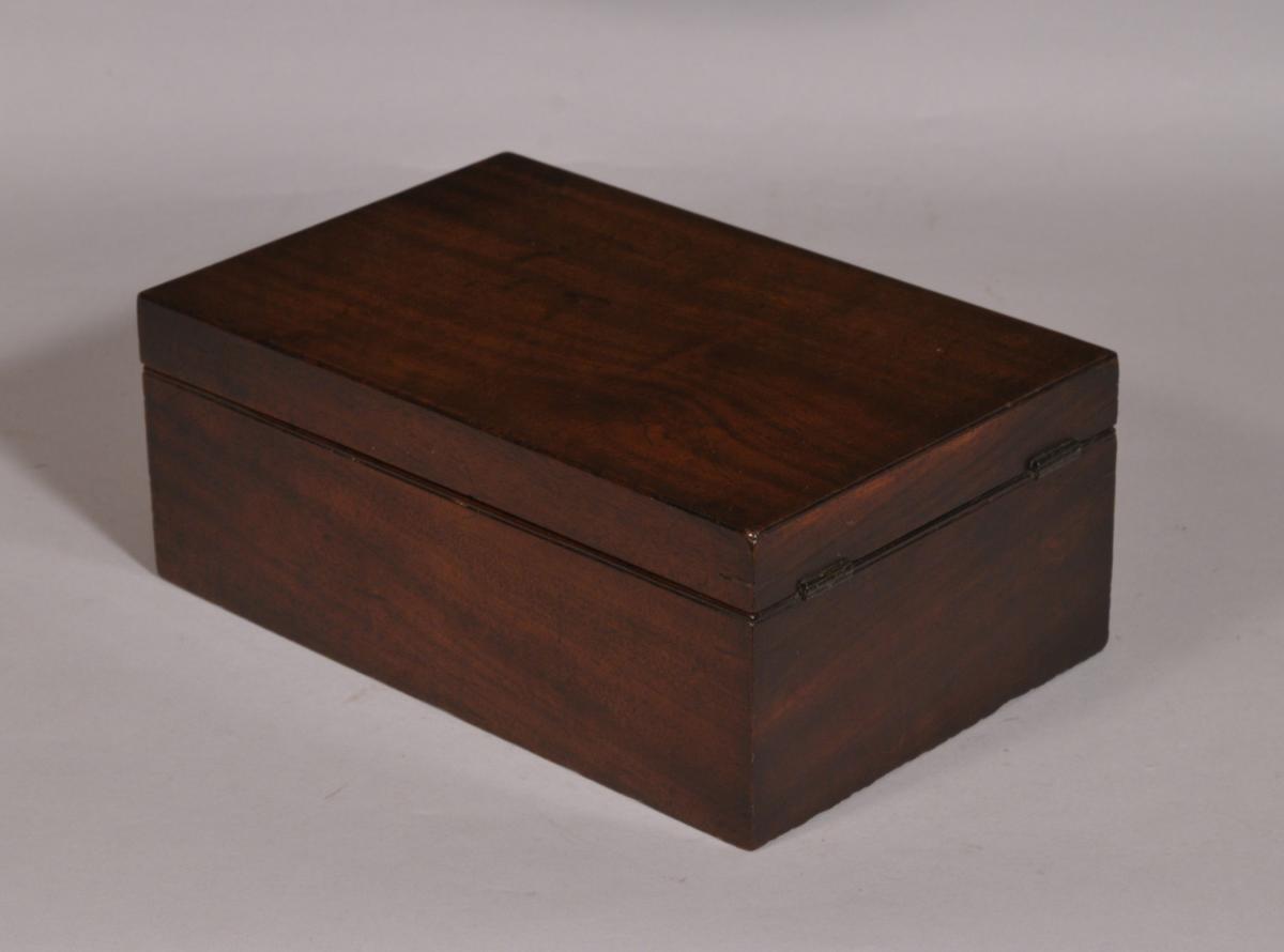 S/3827 Antique Georgian Mahogany Table Top Writing Box