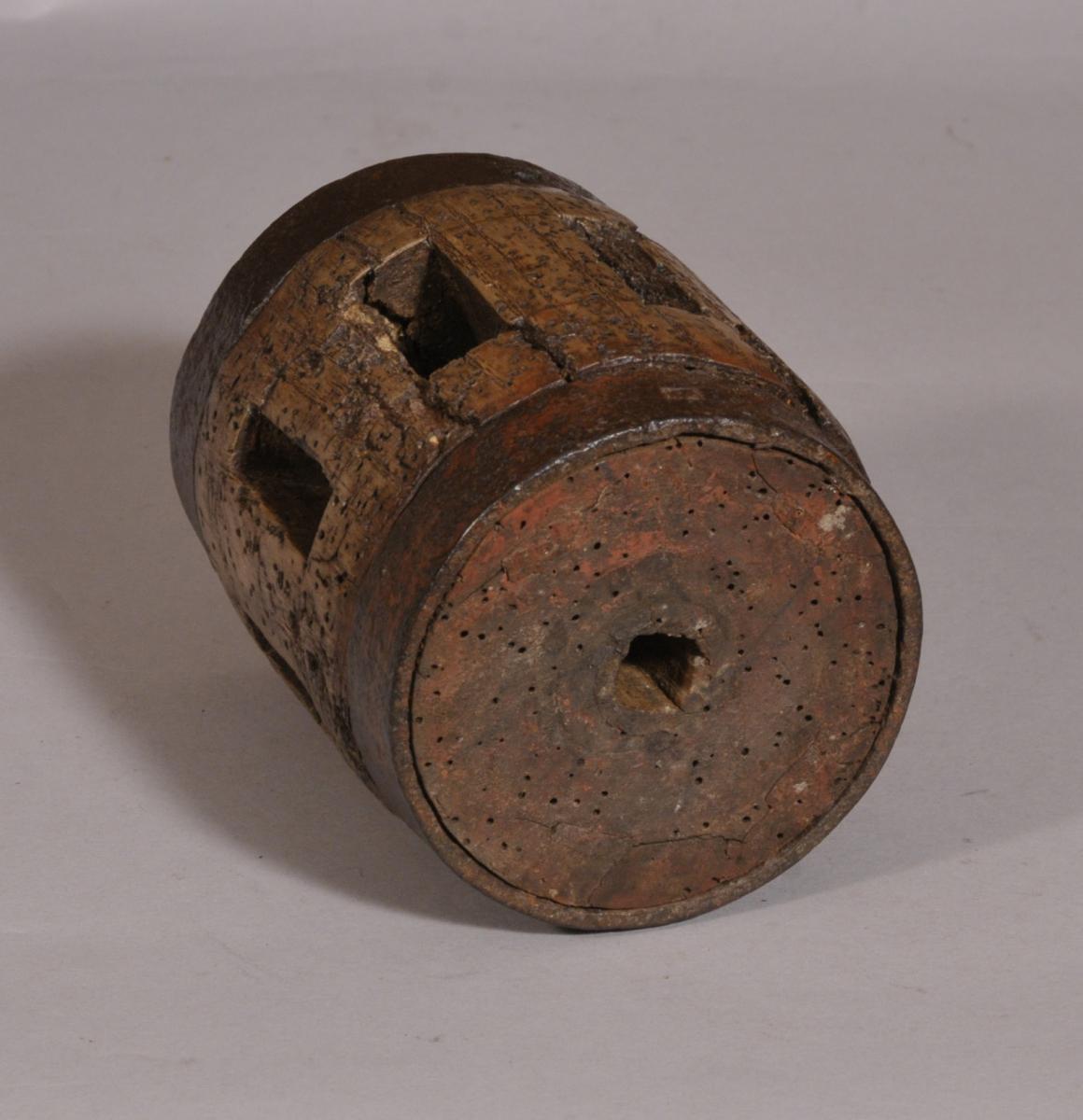 S/3872 Antique 19th Century Iron Bound Ash Wheel Boss