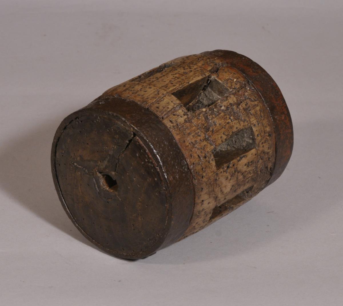 S/3872 Antique 19th Century Iron Bound Ash Wheel Boss