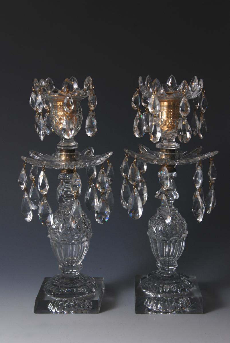 A pair of two-tier candlesticks c.1790