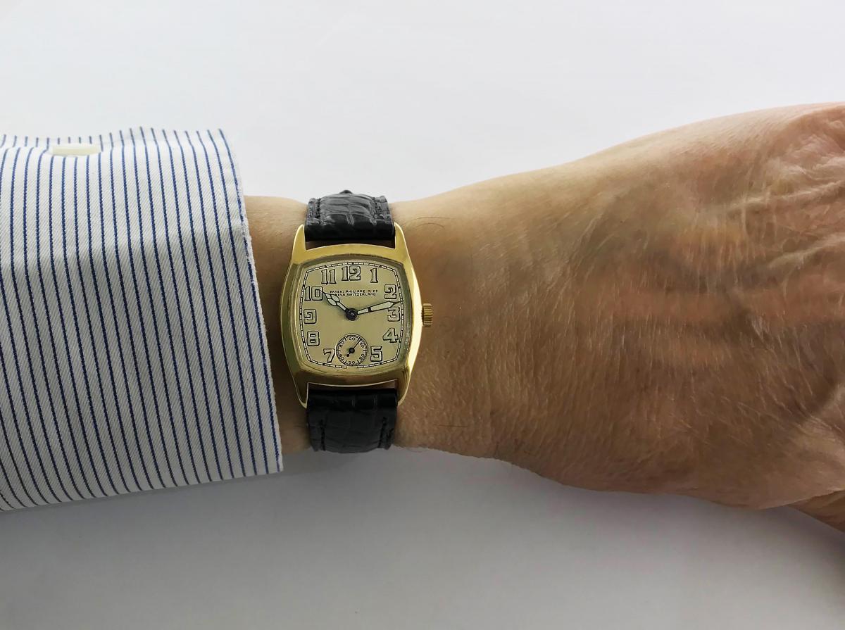 Patek Philippe, Gold, Art Deco Tonneau Shaped Wristwatch, 1926