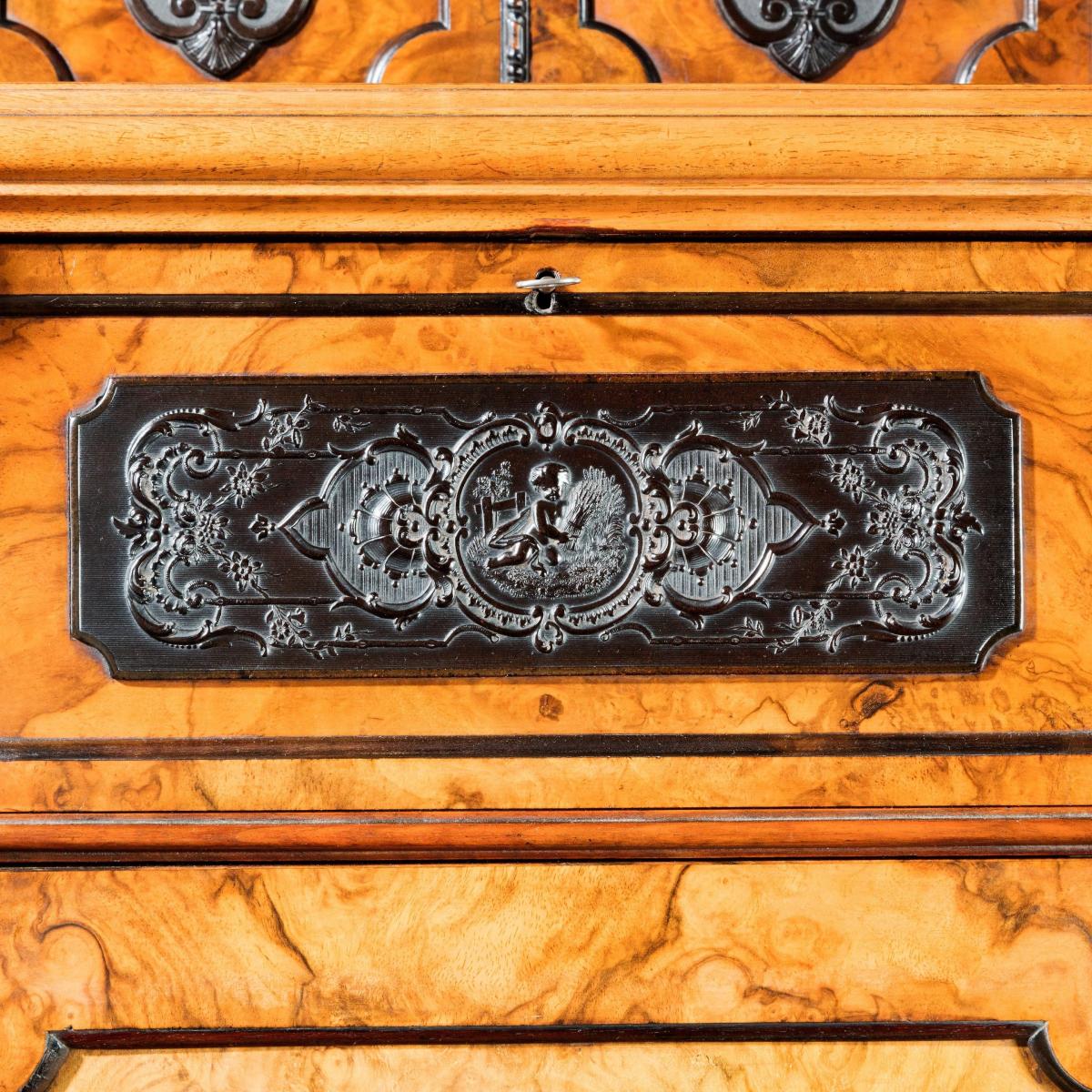 A superb quality burr walnut antique cabinet