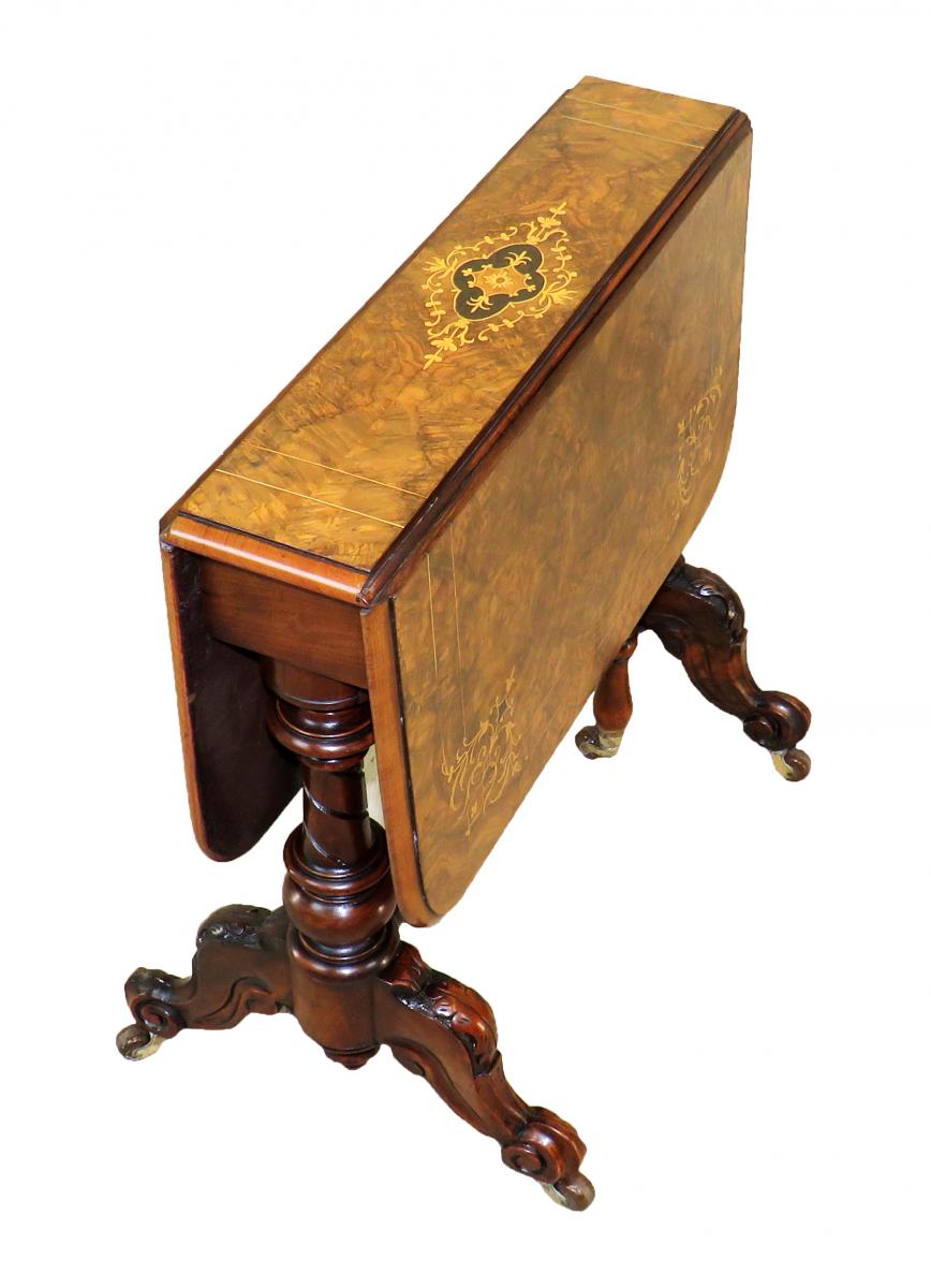 Burr Walnut 19th Century Antique Baby Sutherland Table